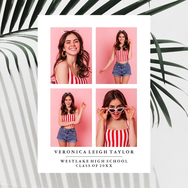 CLASSY CHIC PHOTO COLLAGE GRADUATION ANNOUNCEMENT (Creator Uploaded)