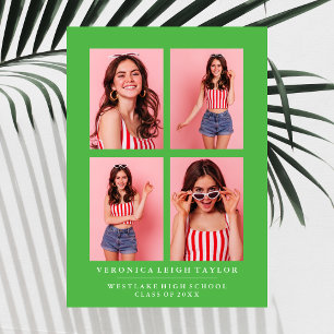 CLASSY CHIC PHOTO COLLAGE GRADUATION ANNOUNCEMENT