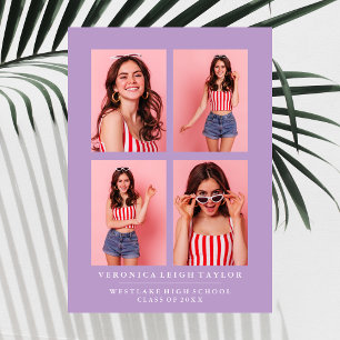 CLASSY CHIC PHOTO COLLAGE GRADUATION ANNOUNCEMENT