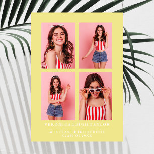 CLASSY CHIC PHOTO COLLAGE GRADUATION ANNOUNCEMENT