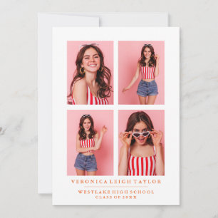 CLASSY CHIC PHOTO COLLAGE GRADUATION ANNOUNCEMENT