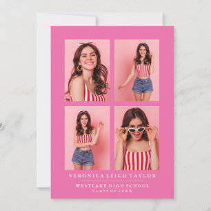 CLASSY CHIC PHOTO COLLAGE GRADUATION ANNOUNCEMENT