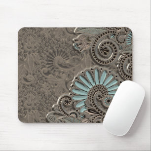 Classy Chic Pretty Damask Paisley Floral Pattern Mouse Pad
