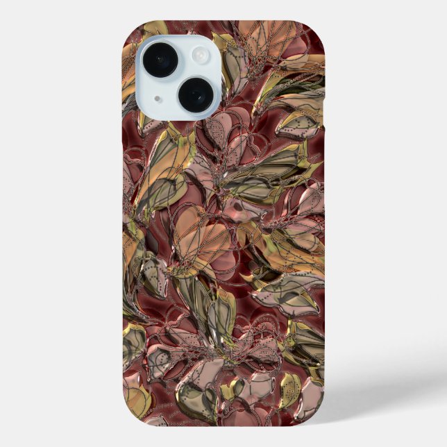 Classy Chic Retro Faux Shiny Pretty Floral Pattern Case-Mate iPhone Case (Back)