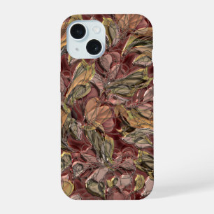 Classy Chic Retro Faux Shiny Pretty Floral Pattern iPhone 15 Case