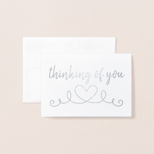 Classy Chic Thinking Of You Heart Foil Card (Front With Envelope)