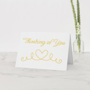 Classy Chic Thinking Of You Heart Foil Holiday Card