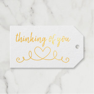 Classy Chic Thinking Of You Heart Gift Tags