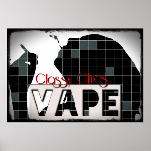 Classy Chics Vape Checker Pattern Grunge Poster