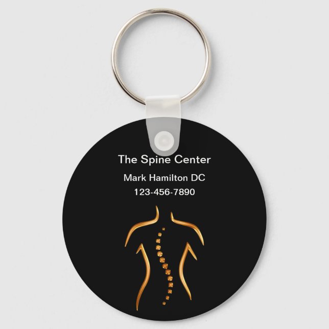 Classy Chiropractor Business Promotional Keychains (Front)