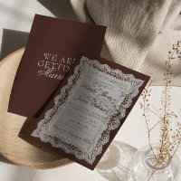 Classy Chocolate Brown Lace Old Money Wedding