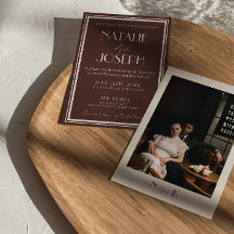 Classy Chocolate Brown Old Money Retro Wedding