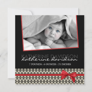Classy Christmas Birth Announcement Photo Card