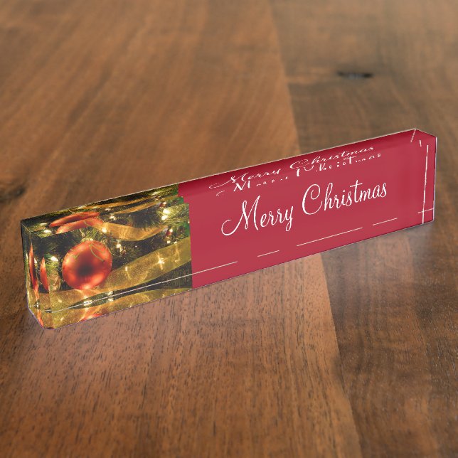 Classy Christmas Office Nameplate (Side)