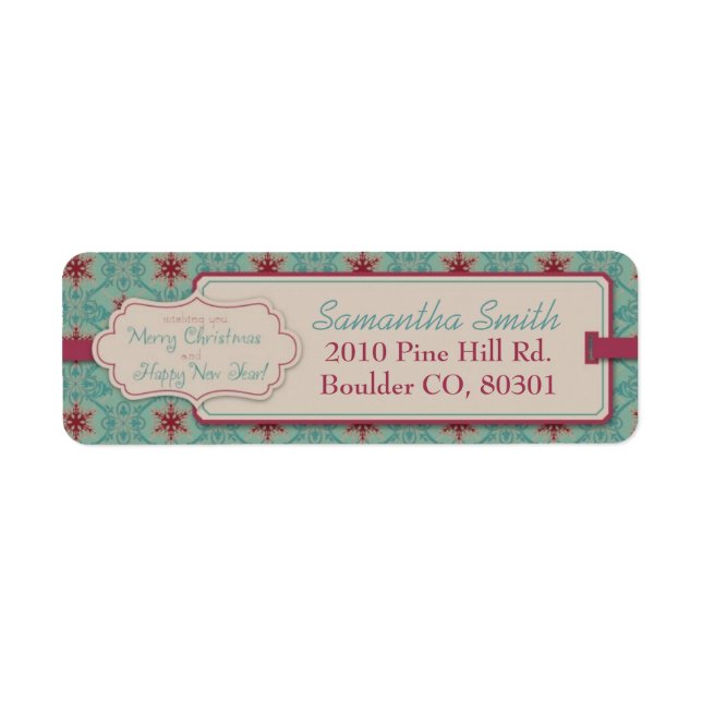 Classy Christmas Return Label Return Address Label (Front)