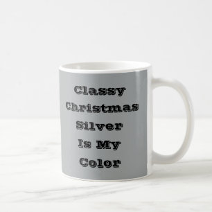 Classy Christmas Silver Winter Solid Colour Coffee Mug