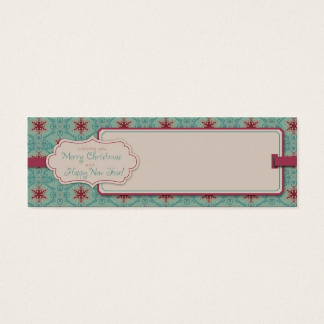 Classy Christmas Skinny Gift Tag (Front)