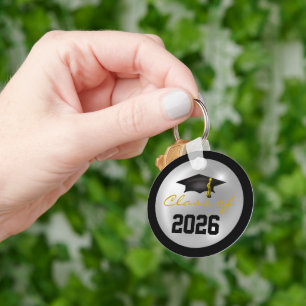 Classy Class of 2024 Graduation Cap Key Ring