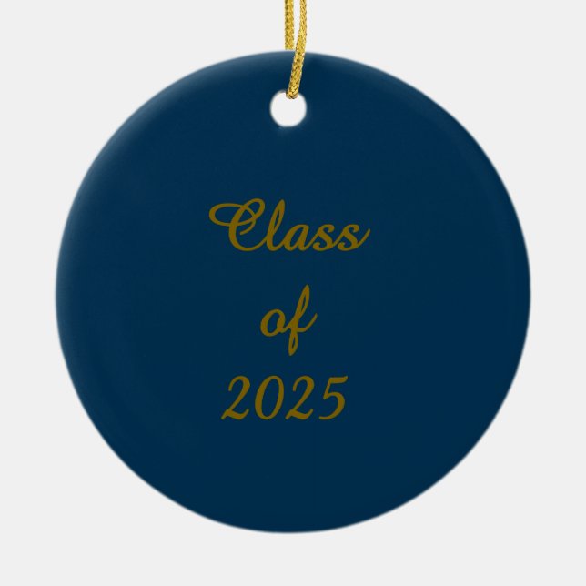 Classy Class of 2025 Ceramic Ornament (Front)