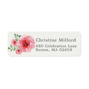 Classy Classic Pink Floral Return Address Return Address Label