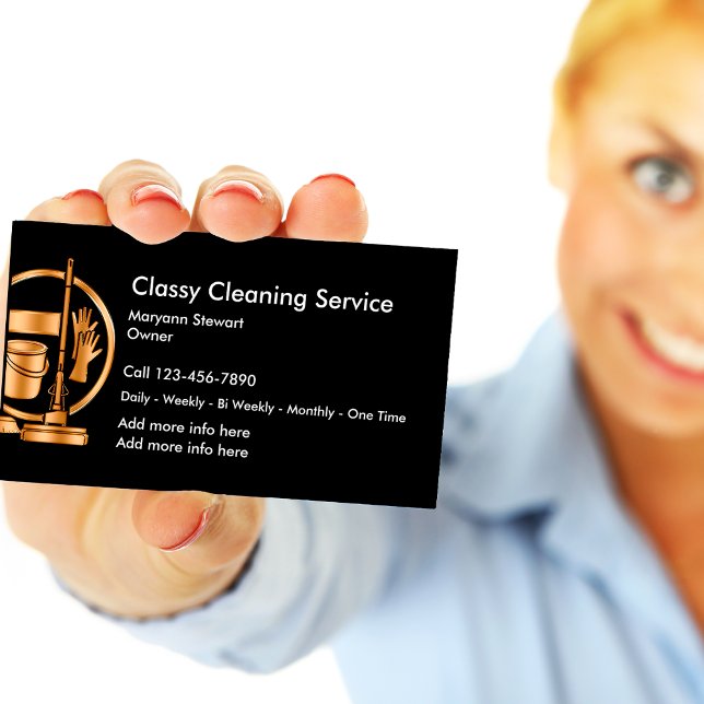 Classy Cleaning Service Business Cards (Creator Uploaded)