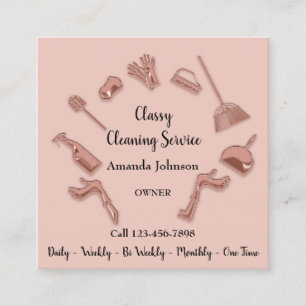 Classy Cleaning Service Gold Logo Maid House Wow Square Business Card