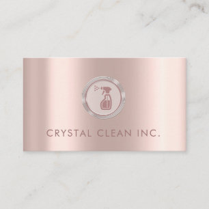 Classy Cleaning Service Rose Gold Simple Business Card