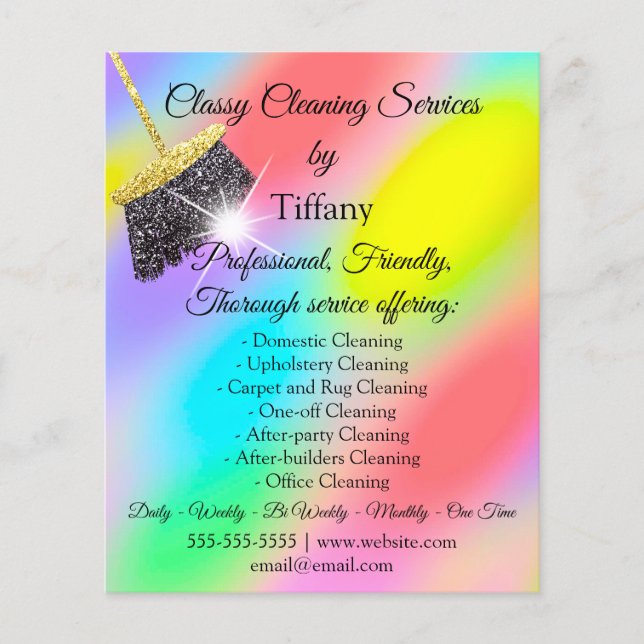 Classy Cleaning Services House Keeping Holograph Flyer (Front)