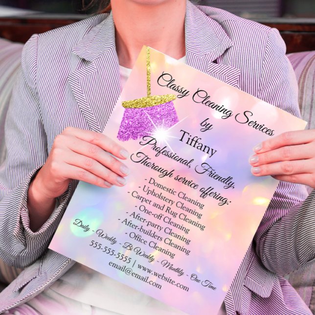 Classy Cleaning Services House Keeping HolographIC Flyer (Creator Uploaded)