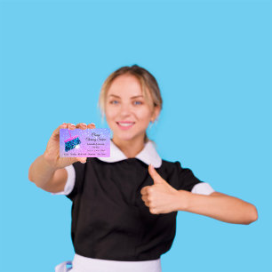 Classy Cleaning Services Rainbow Spark Glitter Business Card