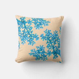 Classy Coastal Blue Corals Cushion