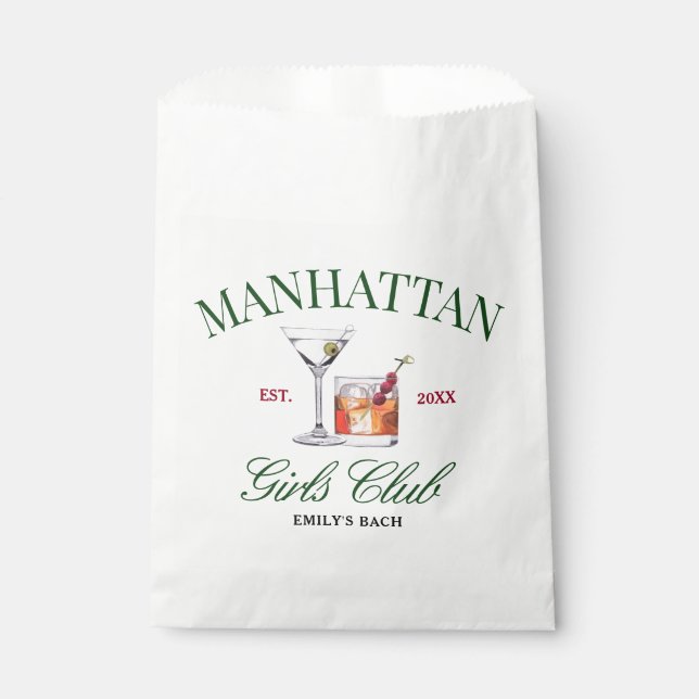 Classy Cocktails Green & Red Girl's Club Favour Bag (Front)