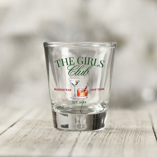 Classy Cocktails Green & Red Girl's Club Shot Glass
