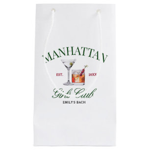 Classy Cocktails Green & Red Girl's Club Small Gift Bag