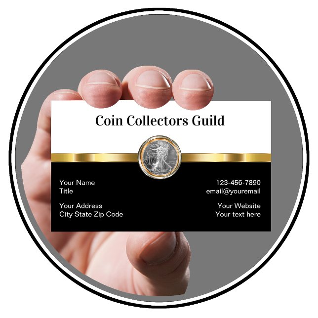Classy Coin Collector Investment Business Cards (Coin Collecting)