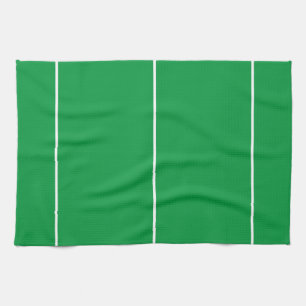 Classy Colourful Bright Green Three White Stripes Tea Towel
