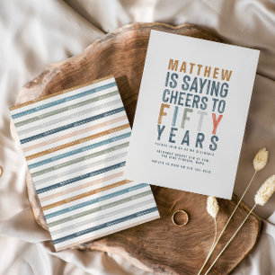 Classy colourful cheers to fifty years birthday