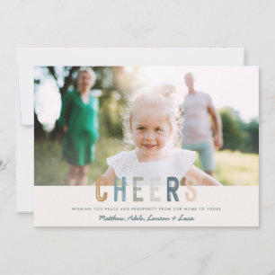 Classy colourful multi photo new years card