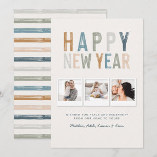 Classy colourful multi photo new years card