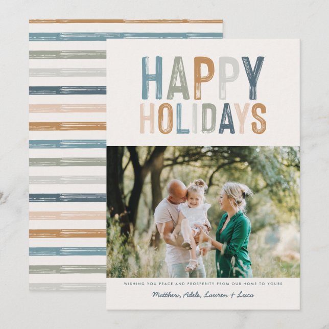 Classy colourful photo modern happy holidays (Front/Back)