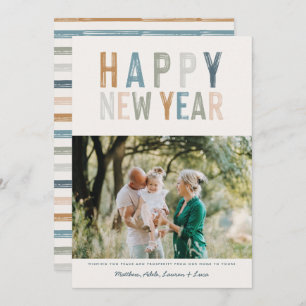 Classy colourful photo new years card