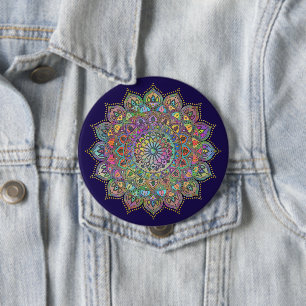 Classy Colourfully Mandala India Style 1 10 Cm Round Badge