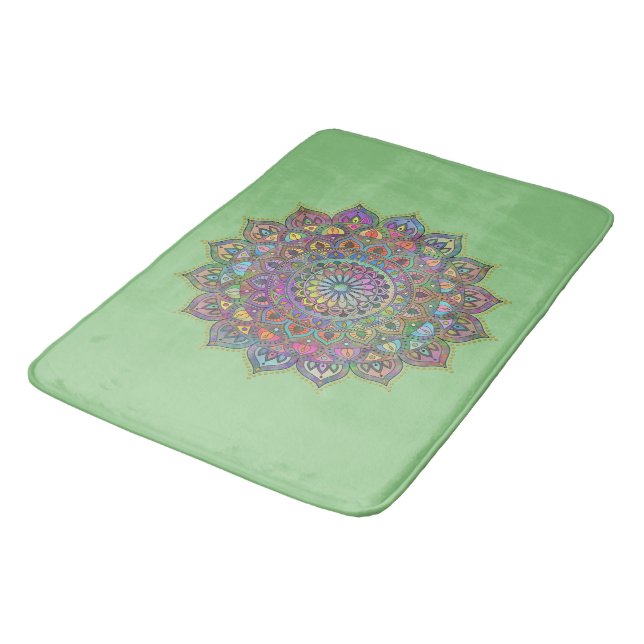Classy Colourfully Mandala India Style 1 Bath Mat (Angled)