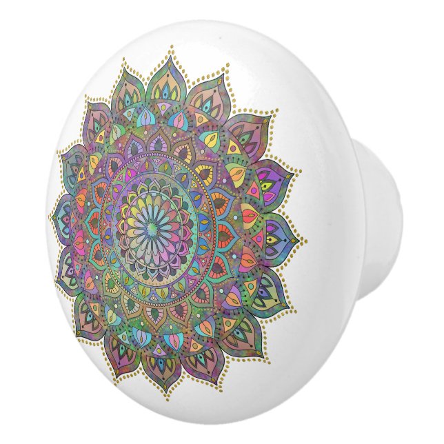 Classy Colourfully Mandala India Style 1 Ceramic Knob (Right)