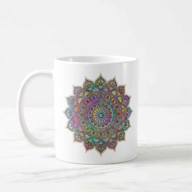 Classy Colourfully Mandala India Style 1 Coffee Mug (Left)