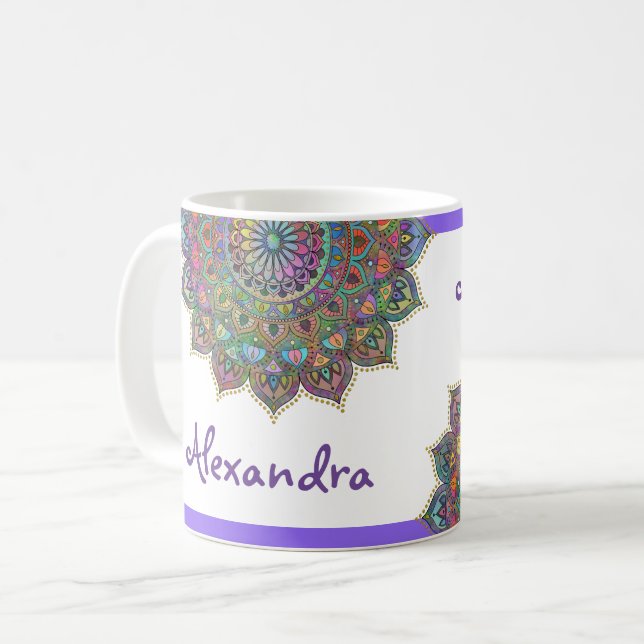 Classy Colourfully Mandala India Style 1 Coffee Mug (Front Left)