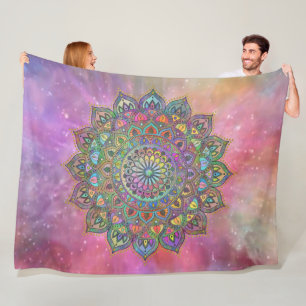 Classy Colourfully Mandala India Style 1 Fleece Blanket