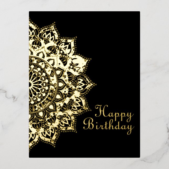 Classy Colourfully Mandala India Style 1 Foil Holiday Postcard (Front)