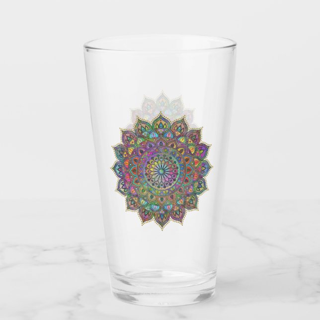 Classy Colourfully Mandala India Style 1 Glass (Front)
