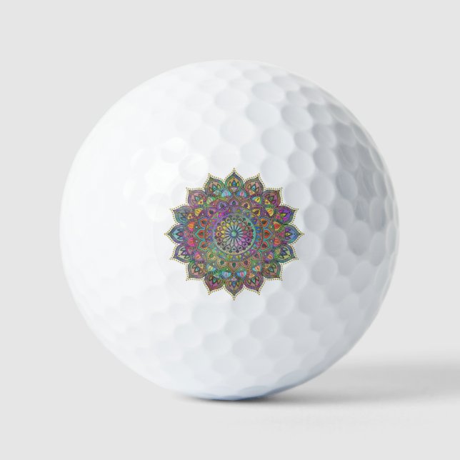 Classy Colourfully Mandala India Style 1 Golf Balls (Front)